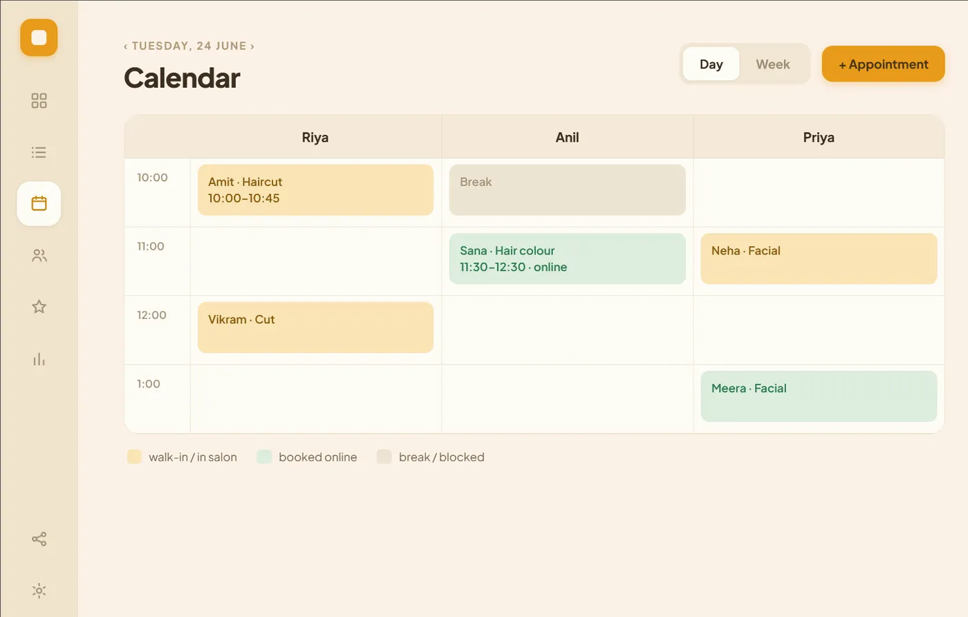 The full-team calendar